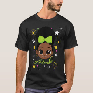 Black Afro American Doll Child Girl and Women for T Shirt