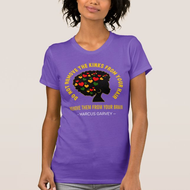 BLACK AFRO HAIR Inspirational Garvey Mindset Quote T Shirt (Framsida)