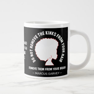 BLACK AFRO HAIR inspirational Marcus Garvey Quote Jumbo Mugg