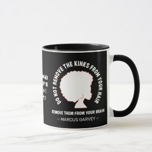 BLACK AFRO HAIR inspirational Marcus Garvey Quote Mugg