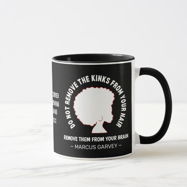 BLACK AFRO HAIR inspirational Marcus Garvey Quote Mugg (Höger)
