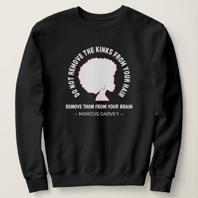 BLACK AFRO HAIR inspirational Marcus Garvey Quote T Shirt (Design framsida)