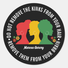 BLACK AFRO HAIR inspirationsoffert Runt Klistermärke