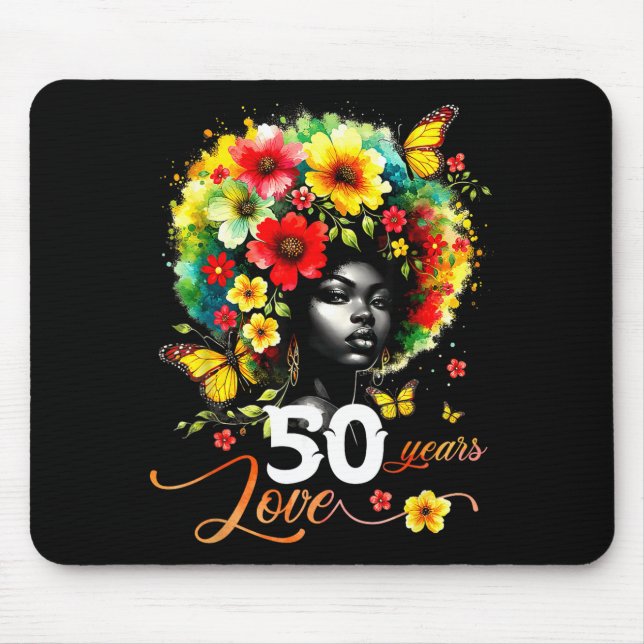 Black Afro Queen 50 Years Love 50th Birthday Butte Musmatta (Framsidan)