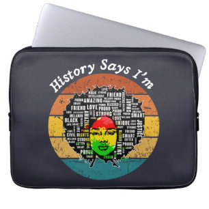 Black Afro Woman Melanin Girl Black History Month Laptop Fodral