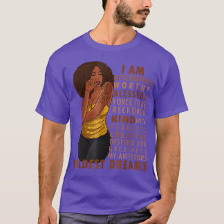 Black Afro Woman Melanin Girl Black History Month T Shirt