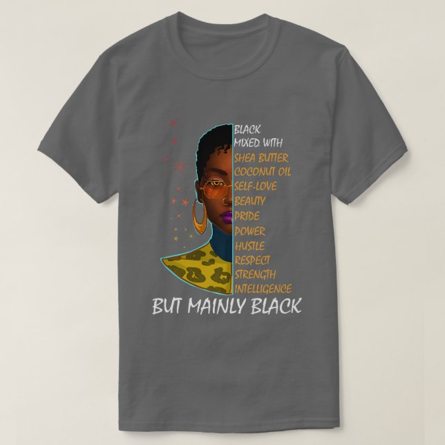 Black Afro Woman Melanin Girl Black History Month T Shirt (Design framsida)