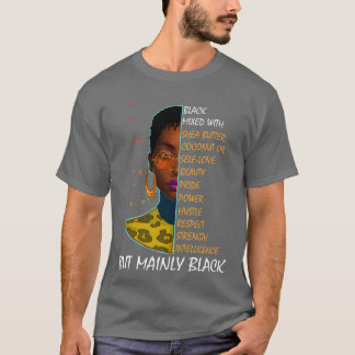 Black Afro Woman Melanin Girl Black History Month T Shirt