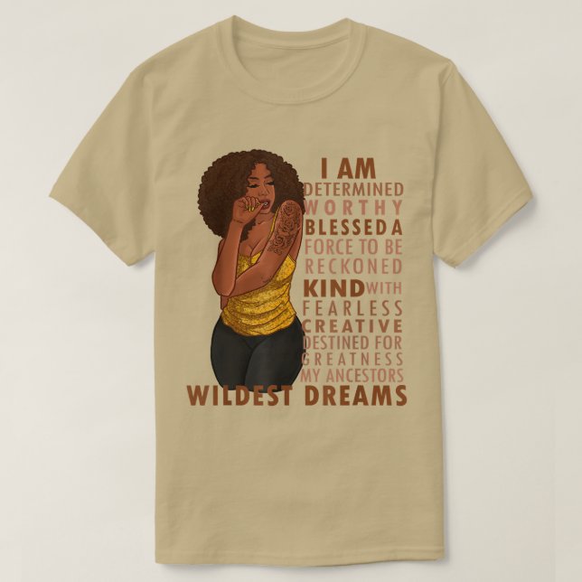 Black Afro Woman Melanin Girl Black History Month T Shirt (Design framsida)