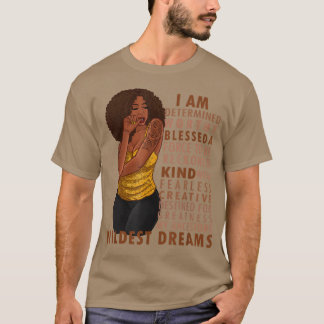 Black Afro Woman Melanin Girl Black History Month T Shirt