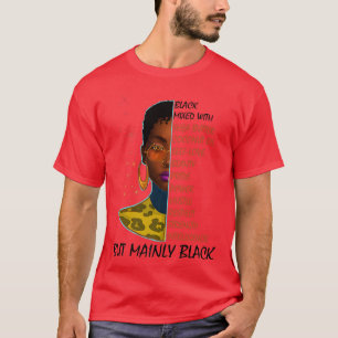 Black Afro Woman Melanin Girl Black History Month T Shirt