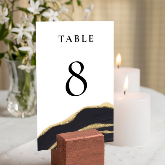 Black agate gemstone Bord Card Bordsnummer (Skapare uppladdad)