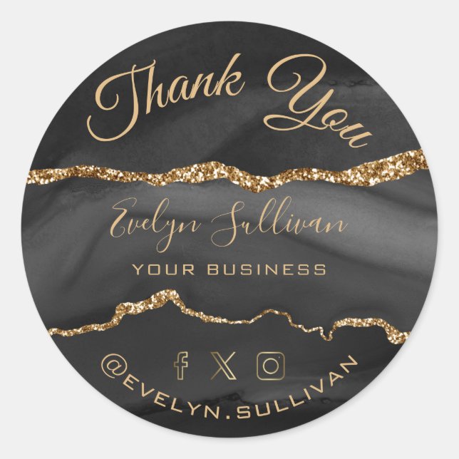 Black Agate - tack för klassiskt runt märke (Framsida)