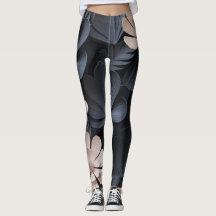 Black Ai Blommigt Leggings | Elegant Snyggt Yoga