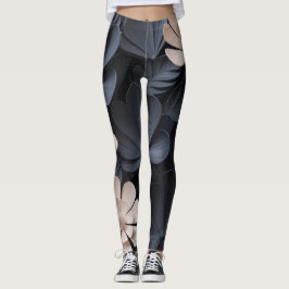 Black Ai Blommigt Leggings | Elegant Snyggt Yoga