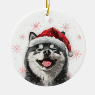 Black Akita Dog Christmas Personalized Julgransprydnad Keramik