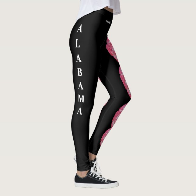 Black Alabama Camellia State Flower Leggings (Höger)