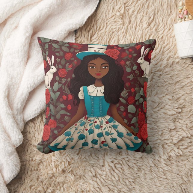Black Alice i Wonderland Kudde (Filt)