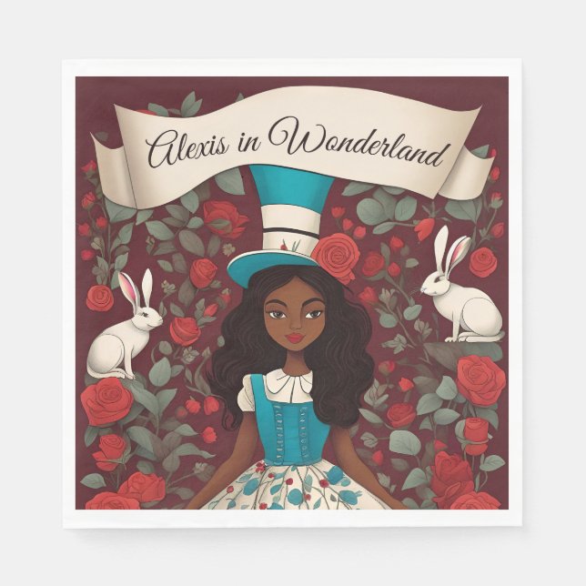 Black Alice i Wonderland Pappersservett (Framsidan)