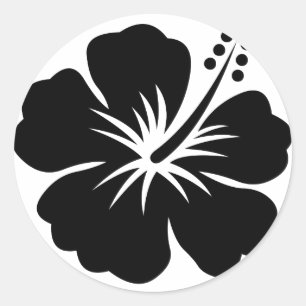 Black aloha-blomma runt klistermärke
