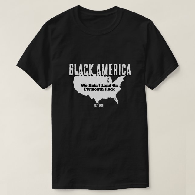 Black America/Plymouth Sten (dubbla sided) T Shirt (Design framsida)