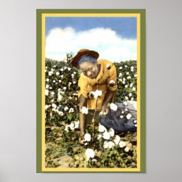 Black America Vintage Cotton Fält Woman Poster