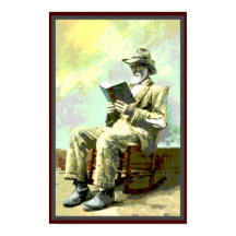 Black America Vintage Man Reading Bok