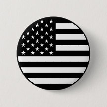 Black American Flagga Button