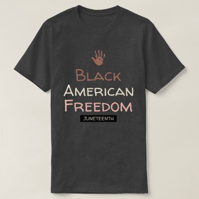 Black American Freedom Junetonde T Shirt (Design framsida)