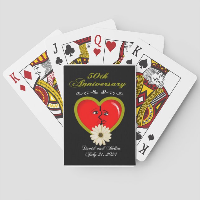 Black American Golden bröllop årsdag Casinokort (Baksidan)