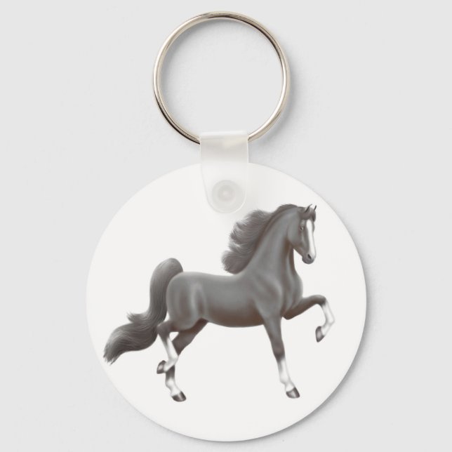 Black American Saddleborn Keychain Nyckelring (Framsida)