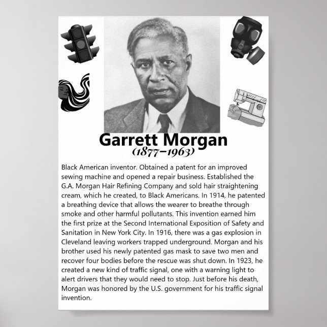 Black Amerikansk historia Poster - Garrett Morgan (Framsidan)