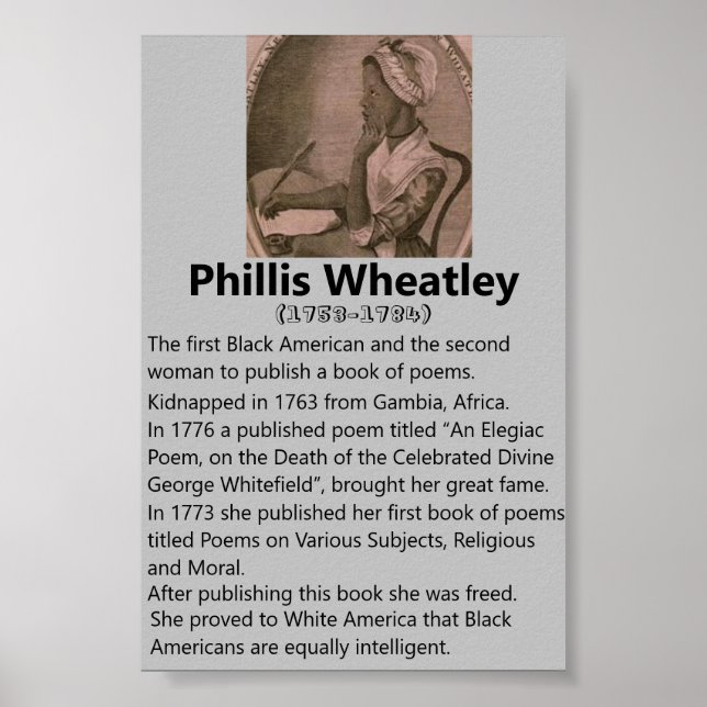Black Amerikansk historia Poster - Phillis Wheatle (Framsidan)