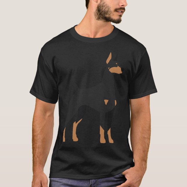 Black Amp Tan Doberman Pinscher T Shirt (Framsida)