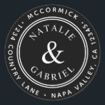 Black Ampersand Bröllop Returadress Runt Klistermärke<br><div class="desc">Skapa ditt eget runda Returadress Stick. Om du vill ha en mer avancerad anpassning av den här designen klickar du på knappen Anpassa ovan!</div>