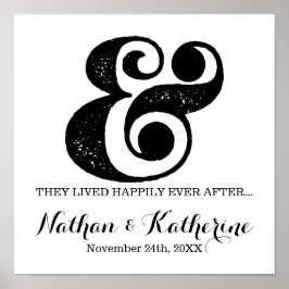 Black Ampersand lyckligtvis efter Bröllop Date Poster