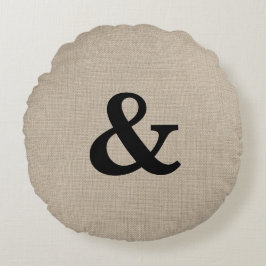 Black Ampersand Round Dekorativ kudde