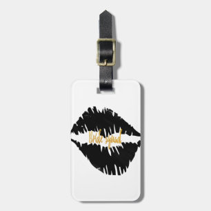 Black an Guld Bride squad kyss Goth Bagagebricka
