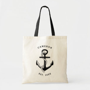 Black Anchor Nautical Personlig Tygkasse