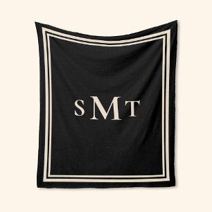 Black and Almond Three Brev Monogram Fleecefilt