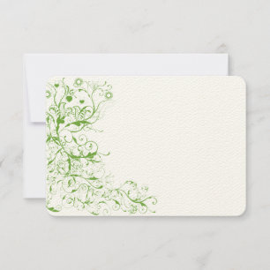 Black and Apple Grönt Love Bird Swirls OSA Kort
