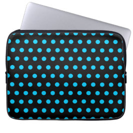 Black and Aqua Polka dots Laptop Sleeve