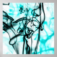 Black and Aqua Teal Abstrakt Smoke Mönster