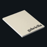 Black and Beige Bold Typography Personlig Namn Anteckningsblock<br><div class="desc">Anteckningsblocket Namn i i den feta moderna typografin Personlig i Svarta havet och Beige</div>