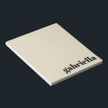 Black and Beige Bold Typography Personlig Namn Anteckningsblock<br><div class="desc">Anteckningsblocket Namn i i den feta moderna typografin Personlig i Svarta havet och Beige</div>