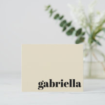 Black and Beige Bold Typography Personlig Namn
