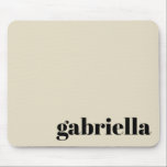 Black and Beige Bold Typography Personlig Namn  Musmatta<br><div class="desc">Bold Modern Typography Personlig Namn Mouse Pad in Black and Beige</div>