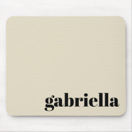 Black and Beige Bold Typography Personlig Namn  Musmatta