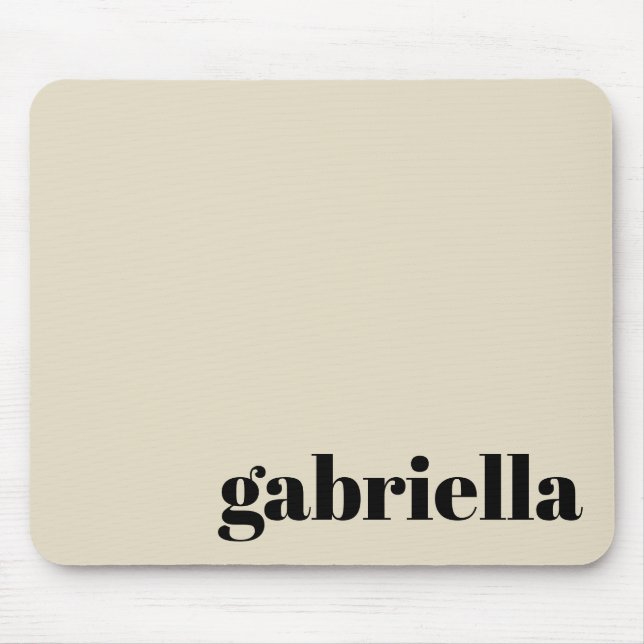 Black and Beige Bold Typography Personlig Namn  Musmatta (Framsidan)