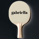 Black and Beige Bold Typography Personlig Namn Pingisracket<br><div class="desc">Bold Modern Typography Personlig Namn Ping Pong Paddle in Black and Beige</div>